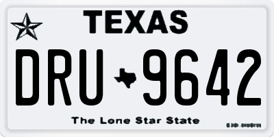 TX license plate DRU9642