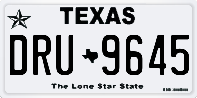 TX license plate DRU9645