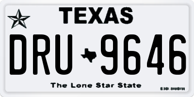 TX license plate DRU9646