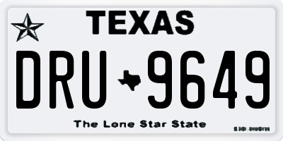 TX license plate DRU9649