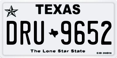 TX license plate DRU9652