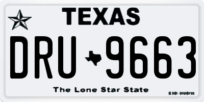 TX license plate DRU9663