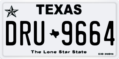 TX license plate DRU9664