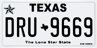 TX license plate DRU9669