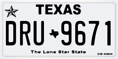 TX license plate DRU9671