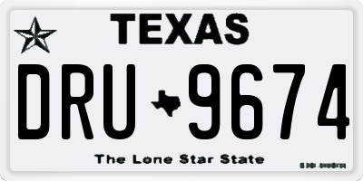 TX license plate DRU9674