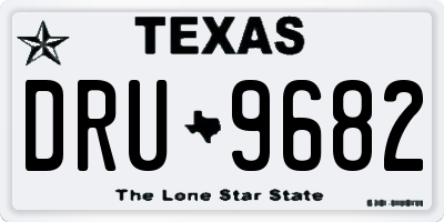 TX license plate DRU9682