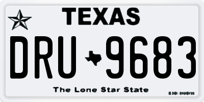 TX license plate DRU9683
