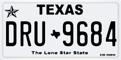 TX license plate DRU9684