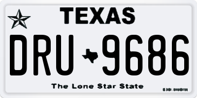 TX license plate DRU9686