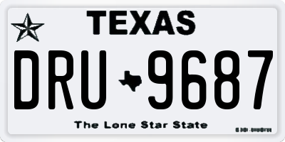TX license plate DRU9687