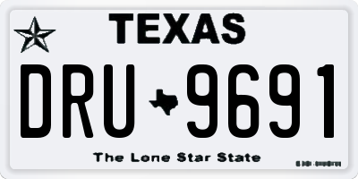 TX license plate DRU9691