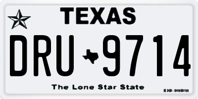 TX license plate DRU9714