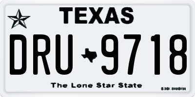 TX license plate DRU9718