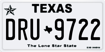 TX license plate DRU9722