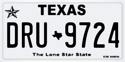 TX license plate DRU9724