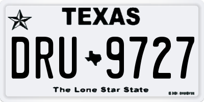 TX license plate DRU9727