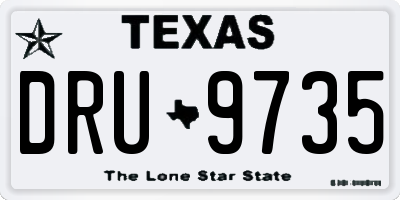 TX license plate DRU9735