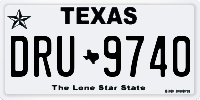 TX license plate DRU9740
