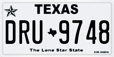 TX license plate DRU9748