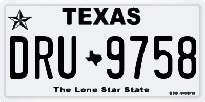 TX license plate DRU9758