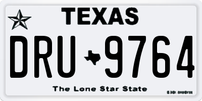 TX license plate DRU9764