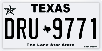 TX license plate DRU9771