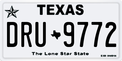 TX license plate DRU9772