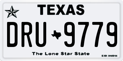 TX license plate DRU9779