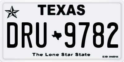 TX license plate DRU9782