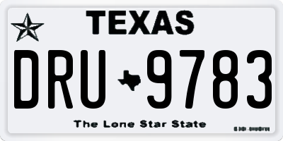 TX license plate DRU9783