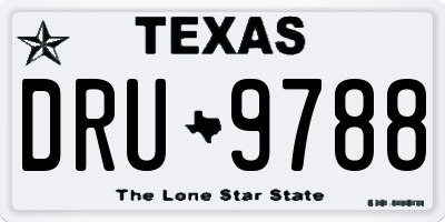 TX license plate DRU9788