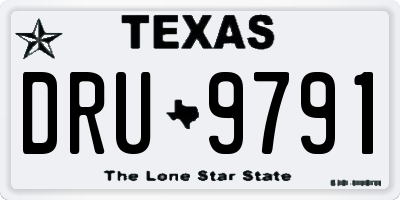 TX license plate DRU9791