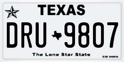 TX license plate DRU9807