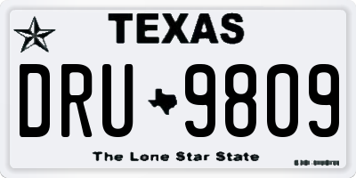 TX license plate DRU9809