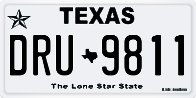 TX license plate DRU9811