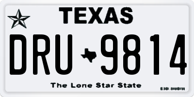 TX license plate DRU9814
