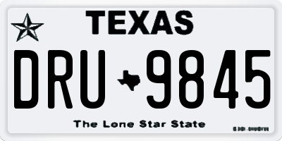 TX license plate DRU9845