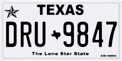 TX license plate DRU9847