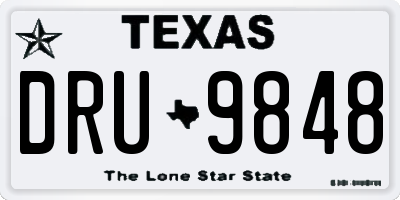 TX license plate DRU9848