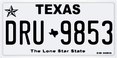 TX license plate DRU9853