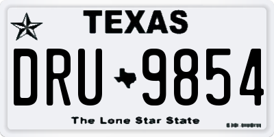 TX license plate DRU9854