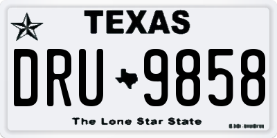 TX license plate DRU9858