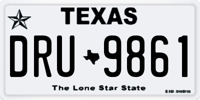 TX license plate DRU9861