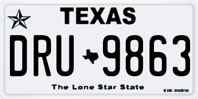TX license plate DRU9863