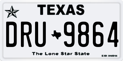 TX license plate DRU9864