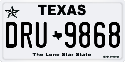 TX license plate DRU9868