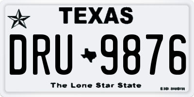 TX license plate DRU9876