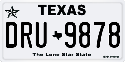 TX license plate DRU9878