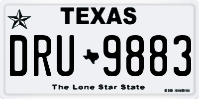 TX license plate DRU9883